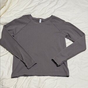 Women's Dark Taupe Long Sleeve Sparkle Athletic Top M
